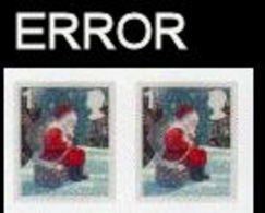 GREAT BRITAIN 2006 Christmas 1st Santa Claus Painting PAIR ERROR:Intact Matrix - Errors, Freaks & Oddities (EFOs