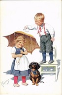 * T1/T2 Children Art Postcard With Dog. B.K.W.I. 454-1. S: K. Feiertag - Sin Clasificación