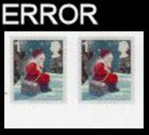 GREAT BRITAIN 2006 Christmas 1st Santa Claus Painting MARG.PAIR. ERROR:Intact Matrix - Errors, Freaks & Oddities (EFOs