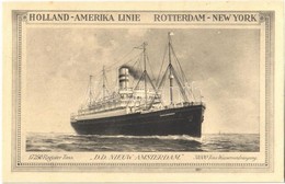 * T1 'D.D. Nieuw-Amsterdam', Holland-Amerika Linie, Rotterdam-New York / Dutch Steamship - Non Classés