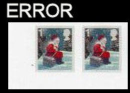 GREAT BRITAIN 2006 Christmas 1st Santa Claus Painting CORNER PAIR. ERROR:Intact Matrix - Errors, Freaks & Oddities (EFOs