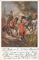 T2/T3 Völkerkrieg 1914/15. Ulanen Verfolgen Raubende Kosaken / WWI German Military Art Postcard. L.M.M. No. 116. S: B.A. - Ohne Zuordnung