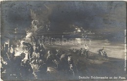 T2/T3 Deutsche Brückenwache An Der Maas / WWI German Military Art Postcard - Sin Clasificación