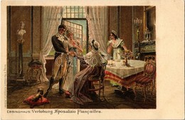 ** T1 Ebbinghaus: Verlobung Sposalizio Fiancailles / Romantic Art Postcard. Nordwestd. Antiquariat Litho - Sin Clasificación