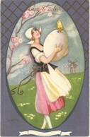 T2 1927 Húsvéti üdvözlet / Italian Art Postcard, Easter Greeting. Ballerini & Fratini 230. S: Chiostri - Sin Clasificación