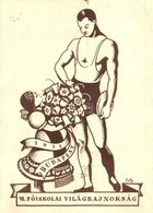 T2 1935 Budapest, VI. Főiskolai Világbajnokság, Szignós Grafikai Lap. Hátoldalon Bélyegzések / 6th College World Champio - Non Classés