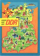 * T1/T2 Gruss Aus Der DDR, Manöver 'Waffenbrüderschaft' Oktober 1970 / Map Of The DDR (East Germany), Modern Art Postcar - Ohne Zuordnung