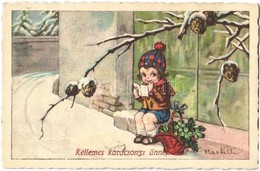 T2 Kellemes Karácsonyi ünnepeket! / Christmas Greeting Art Postcard S: Castelli - Sin Clasificación