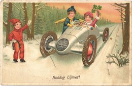 T2/T3 Boldog Újévet! / New Year Greeting, Children, Automobile. B. Co. B. 4964/2. (fl) - Sin Clasificación