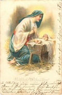 T2 1899 Fröhliche Weihnachten! / Christmas Greeting Card, Virgin Mary With Baby Jesus, Theo Stroefer's Kunstverlag Aquar - Sin Clasificación