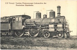 ** T1/T2 2 B Vierzyl. Tandem-Personenzugs-Lokomotive Der Russischen Staatsbahn / Locomotive Of The Russian State Railway - Non Classés