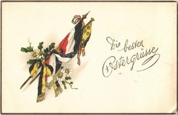 T2/T3 Die Besten Ostergrüsse / Easter Greeting With Viribus Unitis Propaganda, Flags, Litho (EK) - Ohne Zuordnung