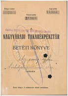 Románia / Oradea (Nagyvárad) 1925. 'Nagyváradi Takarékpénztár' Betéti Könyve, Bejegyzésekkel, Bélyegzéssel, Lyukasztássa - Sin Clasificación