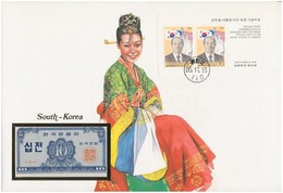 Dél-Korea 1962. 10J Felbélyegzett Borítékban, Bélyegzéssel T:I 
South Korea 1962. 10 Jeon In Envelope With Stamp And Can - Sin Clasificación