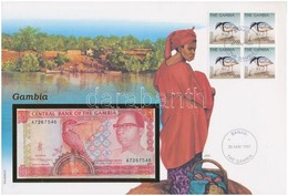 Gambia 1991-1995. 5D Felbélyegzett Borítékban, Bélyegzéssel T:1 Gambia 1991-1995. 5 Dalasis In Envelope With Stamp And C - Non Classés