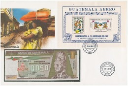 Guatemala 1988. 50c Felbélyegzett Borítékban, Bélyegzéssel T:I 
Guatemala 1988. 50 Centavos In Envelope With Stamp And C - Non Classés