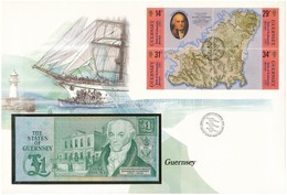 Guernsey 1980-1987. 1Ł Felbélyegzett Borítékban, Bélyegzéssel T:I 	
Guernsey 1980-1987. 1 Pound In Envelope With Stamp A - Non Classés