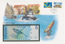 Holland-Antillák 1986. 5G Borítékban, Alkalmi Bélyeggel és Bélyegzéssel T:I Netherlands Antilles 1986. 5 Gulden In Envel - Non Classés