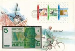 Hollandia 1973. 5G Felbélyegzett Borítékban, Bélyegzéssel T:I 
Netherlands 1973. 5 Gulden In Envelope With Stamp And Can - Non Classés