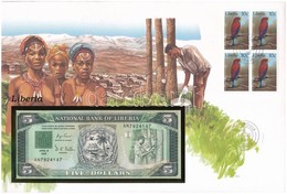 Libéria 1991. 5$ Felbélyegzett Borítékban, Bélyegzéssel T:I 
Liberia 1991. 5 Dollars In Envelope With Stamp And Cancella - Sin Clasificación