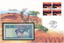 Namíbia 2001. 10D Felbélyegzett Borítékban, Bélyegzéssel T:1 Namibia 2001. 10 Dollar In Envelope With Stamp And Cancella - Sin Clasificación