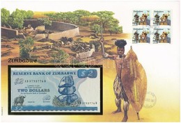 Zimbabwe 1994. 2D, Felbélyegzett Borítékban, Bélyegzéssel T:1 Zimbabwe 1994. 2 Dollars In Envelope With Stamp And Cancel - Sin Clasificación