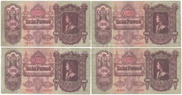 1930. 100P (4x) Mind Csillagos Sorozatszámú T:III Adamo P17 - Non Classés