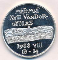 Lantos Györgyi (1953-) 1988. 'MÉE-MNT XVIII. Vándorgyűlés / Türr István' Peremén Jelzett Ag Emlékérem (36,12g/0.835/42,5 - Sin Clasificación