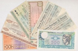 Olaszország 1974. 500L + 1976-1977. 6db Csekk,  100L értékben T:III,III- 
Italy 1974. 500 Lire + 1976-1977. 6pcs Of Cash - Ohne Zuordnung