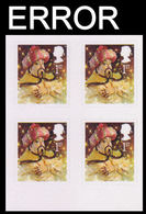 GREAT BRITAIN 2008 Christmas 1st The Genie From Aladdin MARG.4-BLOCK. ERROR:Intact Matrix GB - Errors, Freaks & Oddities (EFOs