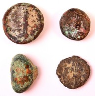 4db-os Vegyes Tisztítatlan ókori Réz- és Bronzpénz Tétel T:3 Patina
4pcs Of Various Uncleaned Ancient Copper And Bronze  - Ohne Zuordnung