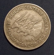 Piéce 50 Francs Republique Centrafricaine-Congo-Gabon-Tchad-1963 - Centrafricaine (République)