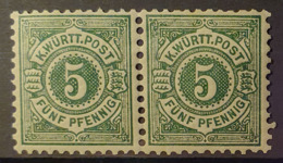 WÜRTTEMBERG 1875 - MNH - Mi 45 - 5pf - Pair! - Ungebraucht