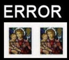 GREAT BRITAIN 2009 Christmas 1st Madonna Jesus PAIR. ERROR:Intact Matrix Stained Glass Henry Holiday - Errors, Freaks & Oddities (EFOs