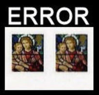GREAT BRITAIN 2009 Christmas 1st Madonna Jesus MARG.PAIR. ERROR:Intact Matrix Stained Glass Henry Holiday - Errors, Freaks & Oddities (EFOs