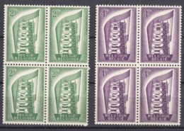 Belgium 1956 Europa-CEPT Mi#1043-1044 Mint Never Hinged Pieces Of Four - Neufs