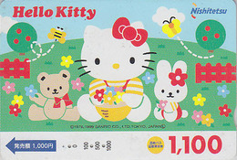 Carte Prépayée Japon - Comics - CHAT HELLO KITTY Nounours Lapin - CAT Teddy Bear Rabbit Japan Prepaid Card - Nishi 5032 - BD
