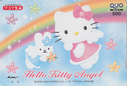 Carte Prépayée Japon - Comics - CHAT HELLO  KITTY ANGEL - CAT Japan Prepaid QUO Card -  KATZE - 5040 - BD