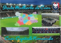 Stade De Football - Stade Malherbe De Caen - Capitale Normande - 4 Vues + Carte Géo - Cpm - Vierge - - Football