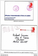 2F20 LIBERTE 2 Lettres Avec Oblitérations Rouge Cachet Manuel Et Secap - Covers & Documents