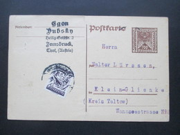 Österreich 1925 Ganzsache P 266 Mit Zusatzfrankatur Rückseitig Stempel Internationale Tauschvereinigung Liechtenstein - Cartas