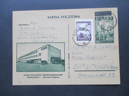 Polen 1949 Polen Ganzsache P 107 Mit Überdruck P 125 Typ V (?) Mit Zusatzfrankatur Von Krakow Nach Wittingen - Covers & Documents