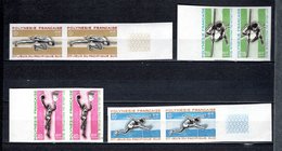 POLYNESIE   N°  42 à 45  NON DENTELES EN PAIRE  NEUFS SANS CHARNIERE COTE  160.00€ JEUX DU PACIFIQUE SUD - Imperforates, Proofs & Errors