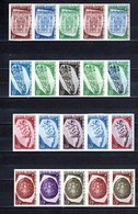 POLYNESIE N° 52 à 59  ESSAI DE COULEUR BANDE DE CINQ TIMBRES  NON DENTELES  NEUFS SANS CHARNIERE COTE ? € ARTS - Non Dentelés, épreuves & Variétés