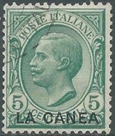 1907-12 LEVANTE LA CANEA USATO EFFIGIE 5 CENT - RB38-6 - La Canea