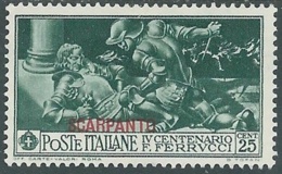 1930 EGEO SCARPANTO FERRUCCI 25 CENT MH * - RB33-4 - Ägäis (Scarpanto)