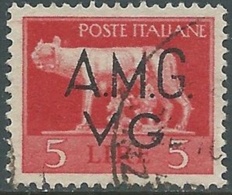 1945-47 TRIESTE AMG VG USATO IMPERIALE 5 LIRE - RB38-7 - Oblitérés