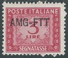 1949-54 TRIESTE A SEGNATASSE 3 LIRE MH * - RB16 - Portomarken