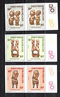 POLYNESIE   N° 227 à 229   NON DENTELES EN PAIRE   NEUFS SANS CHARNIERE COTE  54.00€  TIKIS - Imperforates, Proofs & Errors