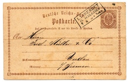 Deutsche Reichs-Post, Postkarte, Landeshut In Schlesien 1874 Nach Werden - Postcards